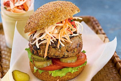 Beef and black bean burgers