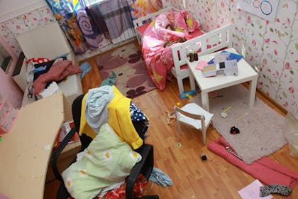 Untidy child's bedroom