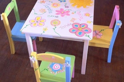 Hand-painted child's table and chairs