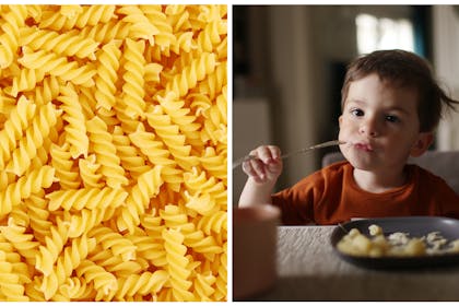 Pasta / boy eating dinner