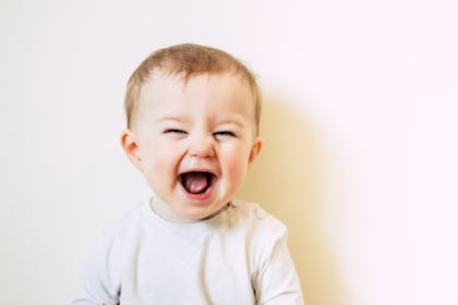 Happy baby laughing