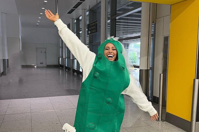 Stacey Solomon dressed as a pickle