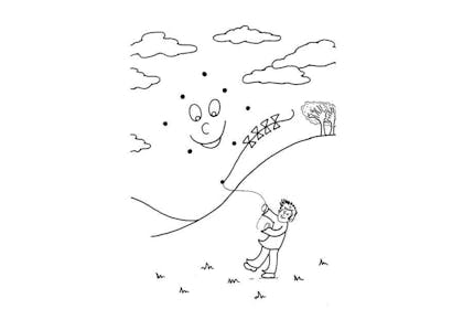 boy flying kite in park