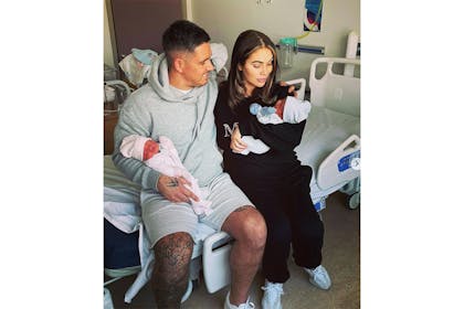 Amy Childs and Billy Debosq with their babies