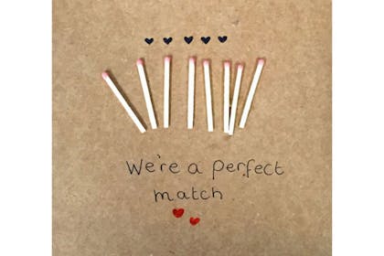 matchstick Valentine's Day card