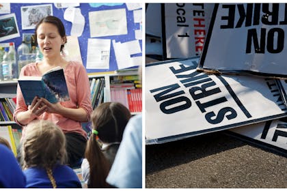 Teacher and pupils / signs