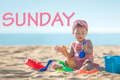 Little girl on beach - Sunday