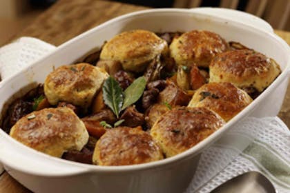 Hearty leek and lamb cobbler