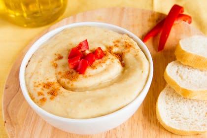 73. Red peppers with hummus