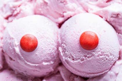 ice cream scoops to look like breasts
