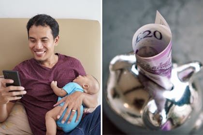 Dad and baby/£20 note