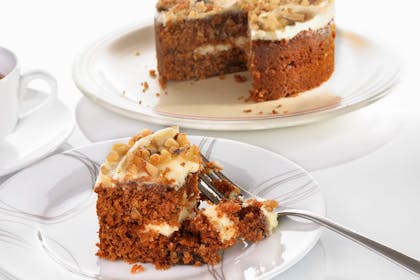carrot cake and fork