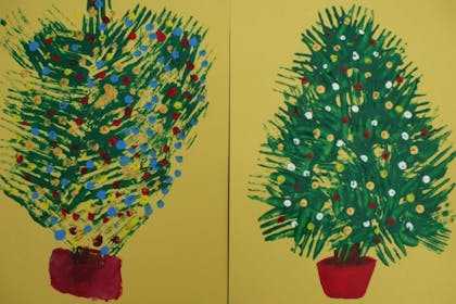 Fork print Christmas trees