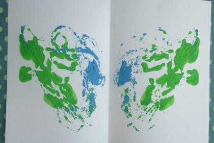 blue and green painting