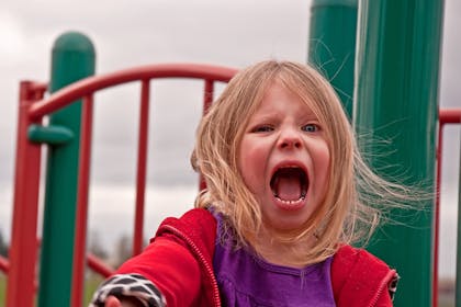 little girl shouting
