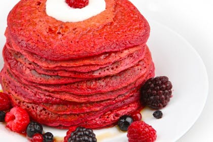 valentine's red american pancakes