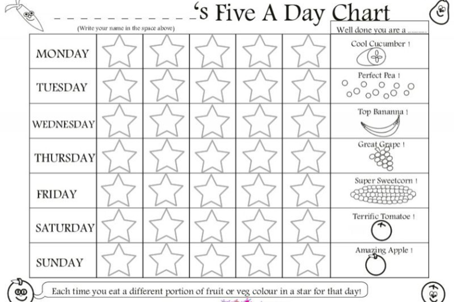 Reward charts to print and colour in - Netmums