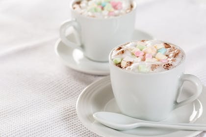 Two babyccinos with marshmallows