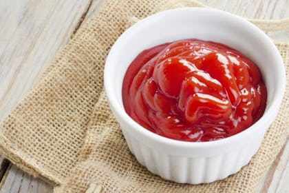 Small pot of tomato ketchup