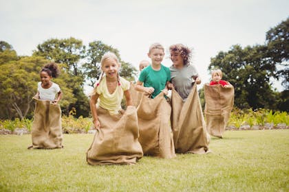 Children having a sack race