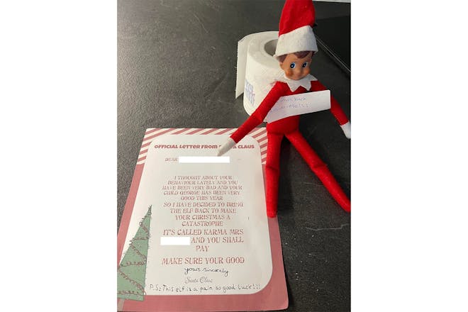 Elf on the Shelf with a letter