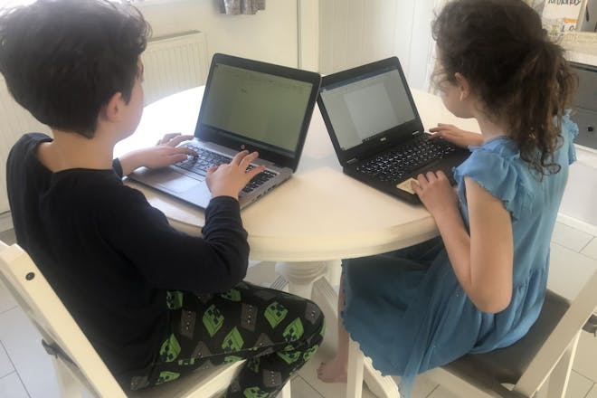 Children at laptops
