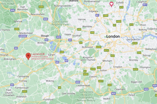 Google Maps screenshot showing location of Lapland UK