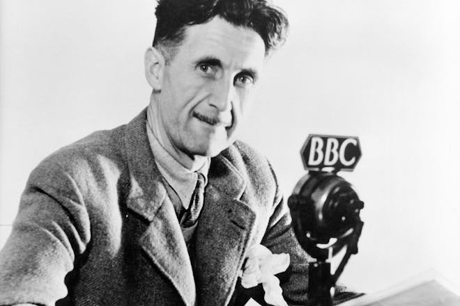 Black and white picture of George Orwell