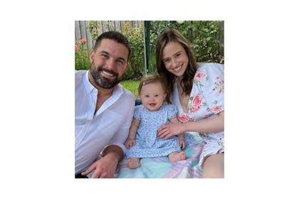 Jamie Jewitt and Camilla Thurlow with their daughter, Nell 