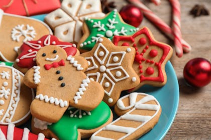 Christmas cookies and a gingerbread man