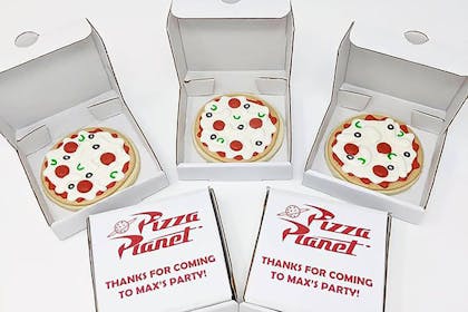 Pizza Planet party favour pizza box for Toy Story party