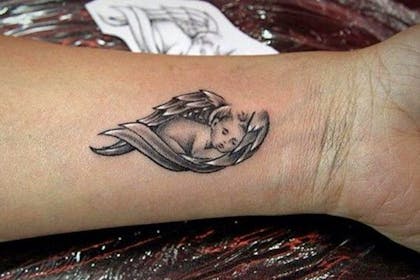 baby guardian angel tattoo