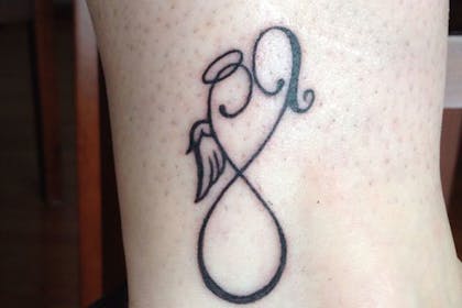 Abstract heart miscarriage tattoo