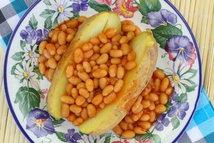 Baked potatoes with beans