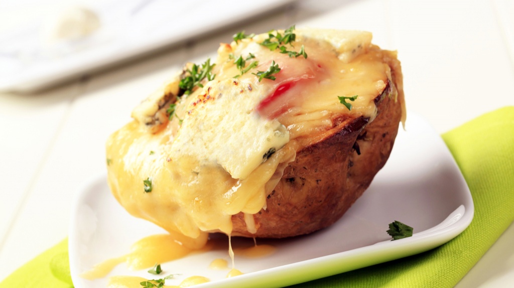 Jacket potatoes with bacon & cheese recipe Netmums