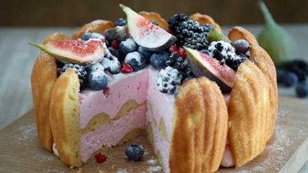 Summer Berry Charlotte Cake with Vanilla Bean Mascarpone Cream