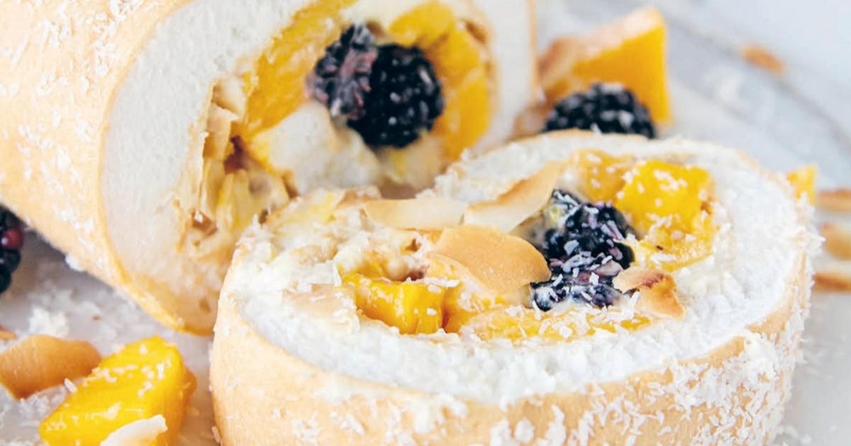 Mango and blackberry meringue roulade recipe - Netmums