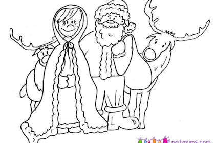 father and mother christmas  free printable Christmas colouring picture