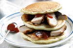 American-style sausage pancakes