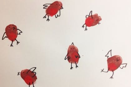 Finger painting, fingerprint robins