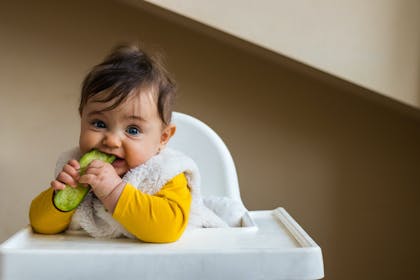 Baby eating cucomber
