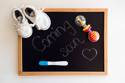 Chalk board pregnancy announcement