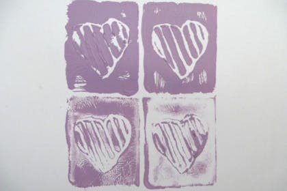hearts painted in purple