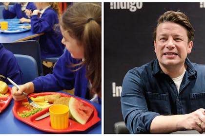 Children eating school dinners | Jamie Oliver
