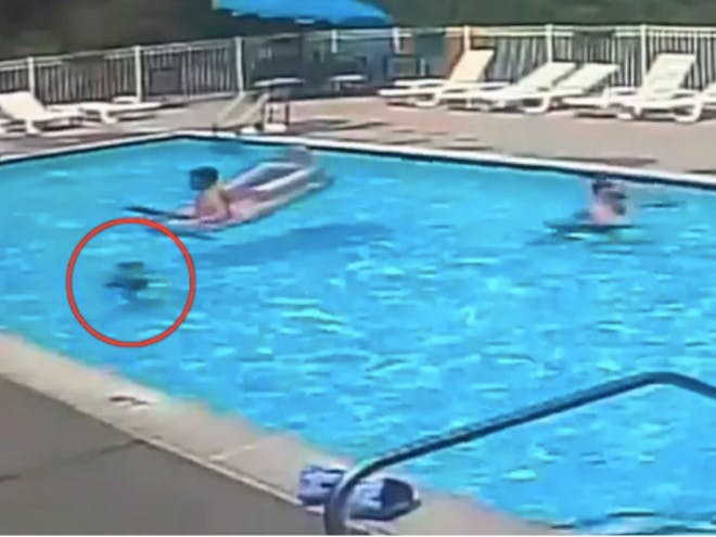 boy drowning in pool