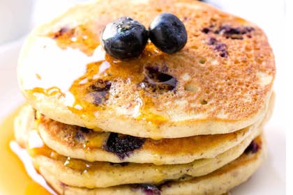 Vegan blueberry quinoa pancakes by simplyquinoa.com