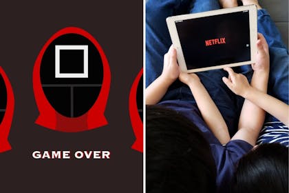Left: game graphicRight: Netflix on an ipad