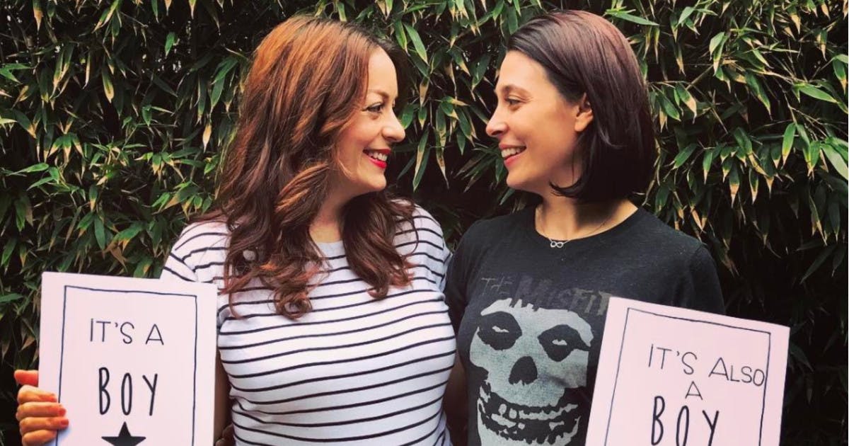 Lesbian couple pregnant same man