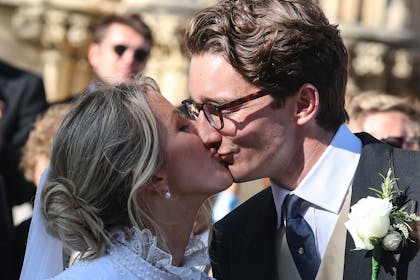 Ellie Goulding and husband kissing on wedding day