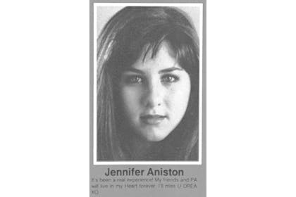 Jennifer Aniston at school